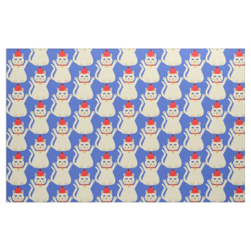 Cute Christmas Cat Fabric