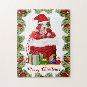 Cute Christmas Cat for Kids Jigsaw Puzzle