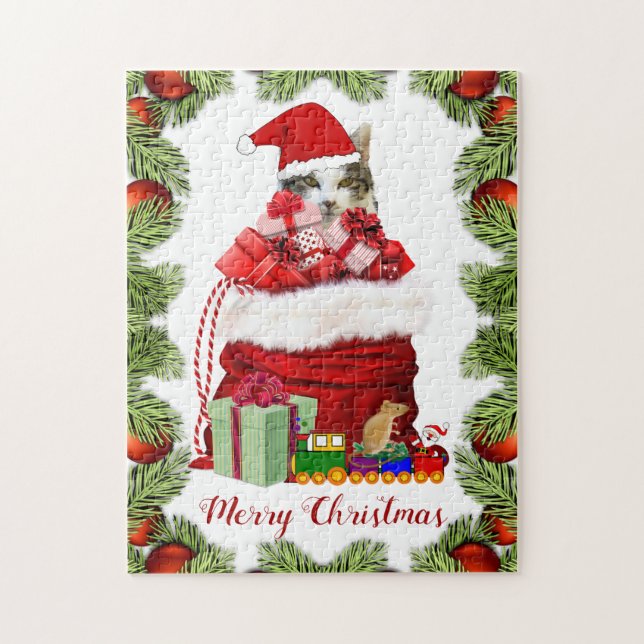 Cute Christmas Cat for Kids Jigsaw Puzzle (Vertical)