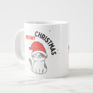 cute christmas cat giant coffee mug