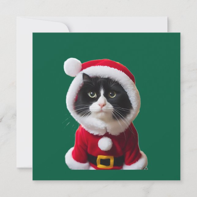 Cute Christmas cat Invitation (Front)