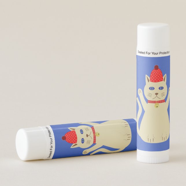 Cute Christmas Cat Lip Balm (Front)