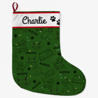 Cute Christmas Cat Lover Cat Gift Large Christmas Stocking