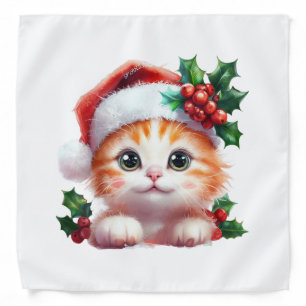 Cute Christmas Cat Ornament - Festive Holiday Gift Bandana