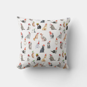 Cute Christmas Cat Pattern Pillow