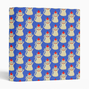 Cute Christmas Cat Patterned 3 Ring Binder