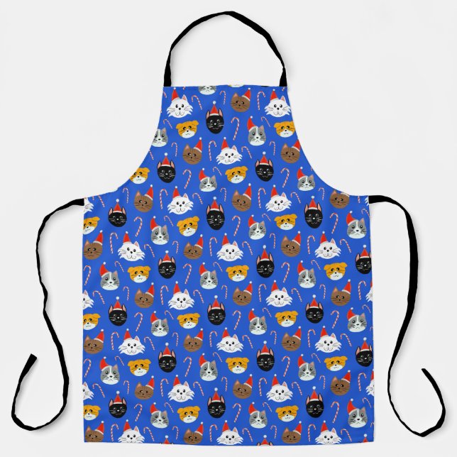Cute Christmas Cat Patterned Apron (Front)