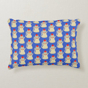Cute Christmas Cat Patterned Double Side Accent Pillow