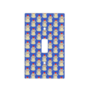 Cute Christmas Cat Patterned Light Switch Cover