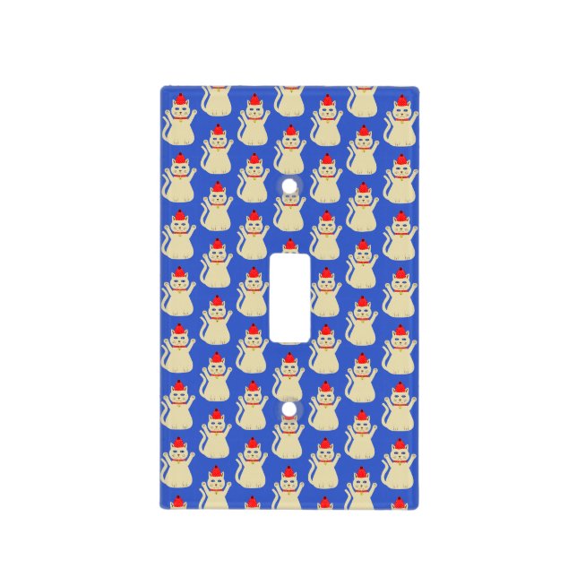 Cute Christmas Cat Patterned Light Switch Cover (Front)