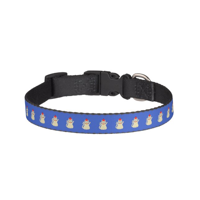 Cute Christmas Cat Patterned Pet Collar (Front)