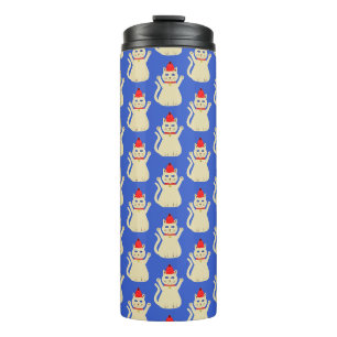 Cute Christmas Cat Patterned Thermal Tumbler