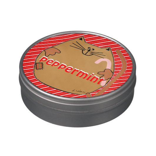 Cute Christmas Cat Peppermints Jelly Belly Tin (Side)