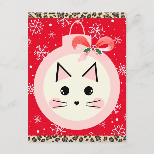 Cute Christmas Cat Postcard