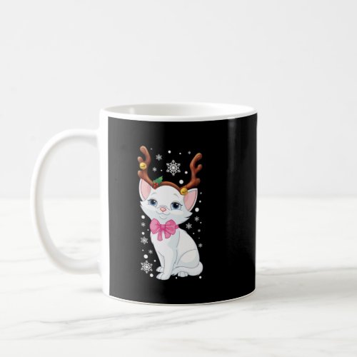 Cute Christmas Cat Reindeer Cat Lovers Funny Chris Coffee Mug