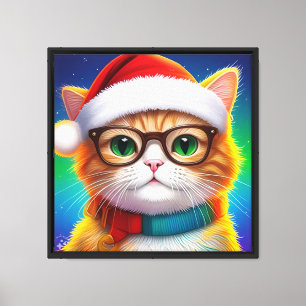 Cute Christmas Cat Santa Claus-69265 Canvas Print