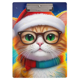Cute Christmas Cat Santa Claus-69265 Clipboard