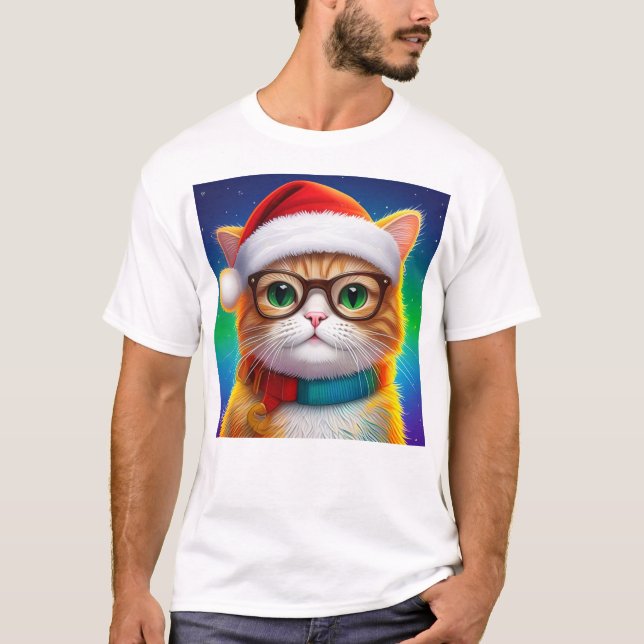 Cute Christmas Cat Santa Claus-69265 T-Shirt (Front)