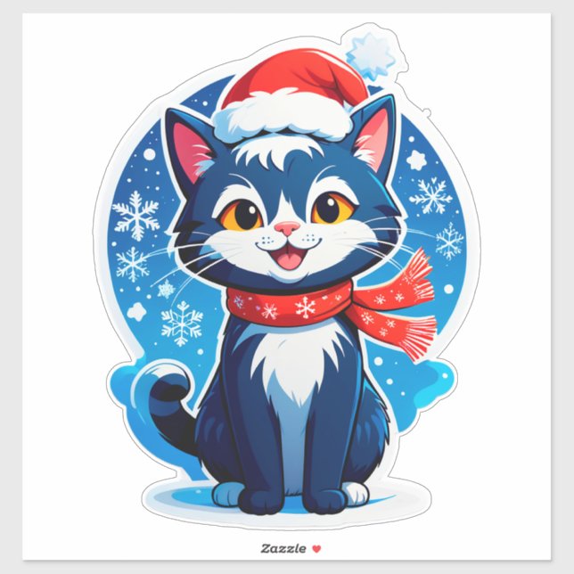 🐱 Cute Christmas Cat Snowflake ❄️ Sticker (Sheet)