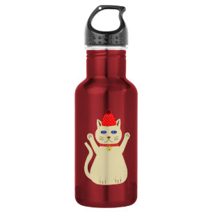 Cute Christmas Cat Stainless Steel Water Bottle