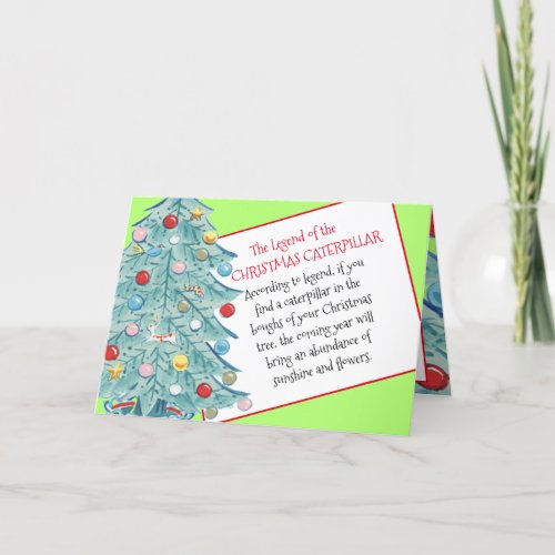 Cute Christmas Caterpillar Legend Ornament Kids Holiday Card