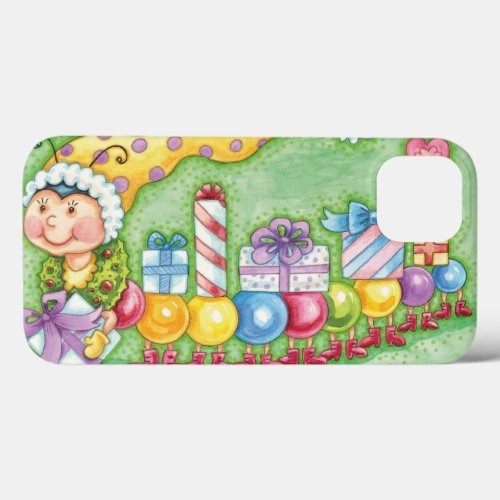 Cute Christmas Caterpillar Train with Presents iPhone 13 Case