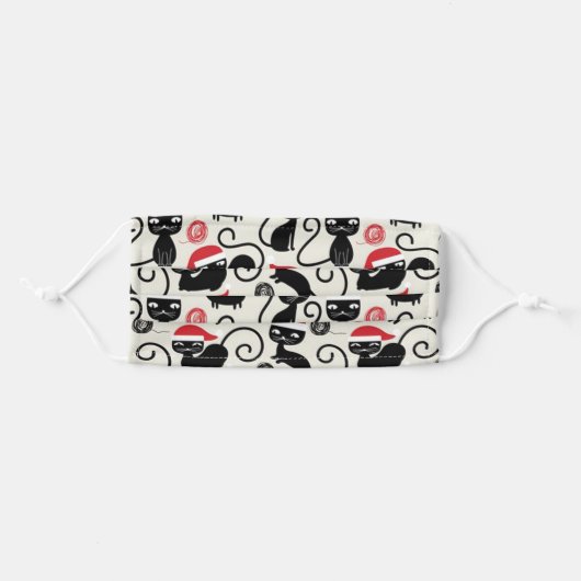 Cute Christmas Cats Adult Cloth Face Mask (Front, Folded)