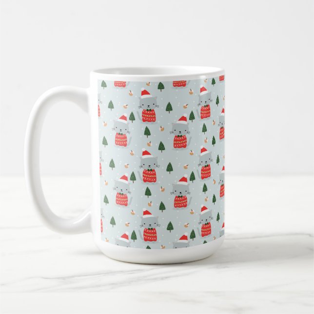 Cute Christmas Cats Coffee Mug (Left)