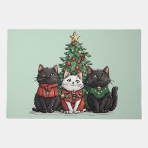 Cute Christmas Cats Doormat