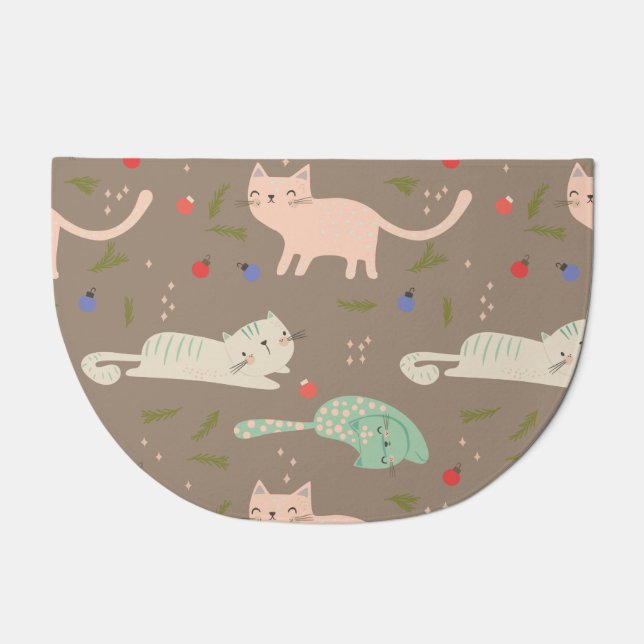 Cute Christmas Cats Doormat (Front)