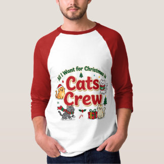 Cute Christmas Cats Holiday Crew T-Shirt