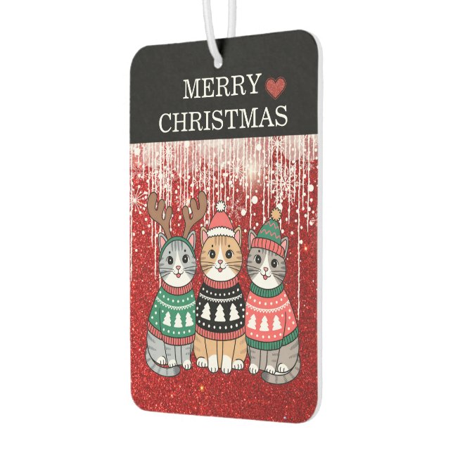 Cute Christmas Cats Merry Christmas  Air Freshener (Left)