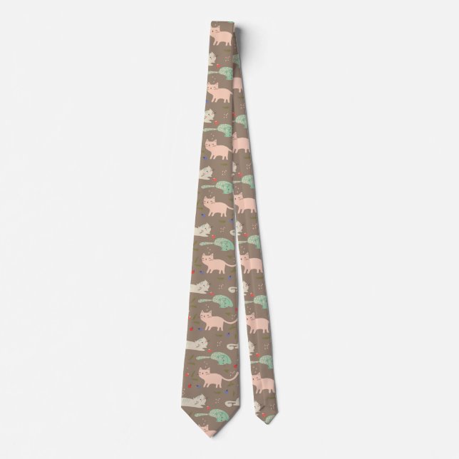 Cute Christmas Cats Neck Tie (Front)