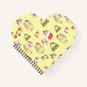 Cute Christmas Cats Pattern – Festive Holiday Desi Notebook