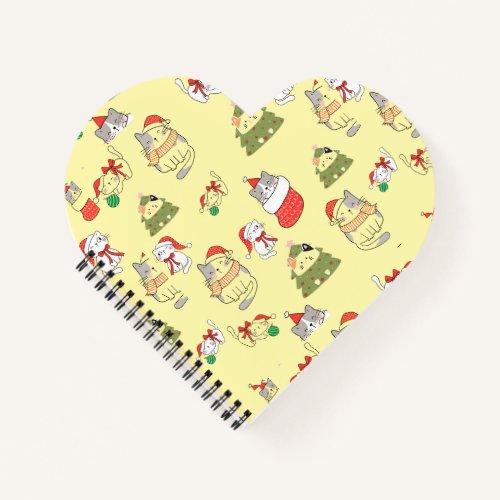 Cute Christmas Cats Pattern – Festive Holiday Desi Notebook