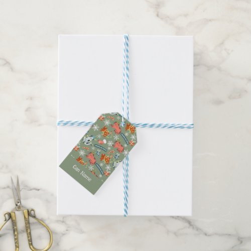 Cute Christmas Cats Pattern Gift Tags