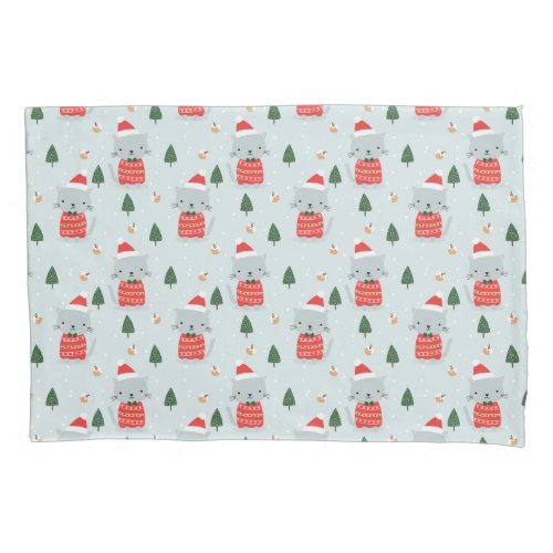 Cute Christmas Cats  Pillow Case