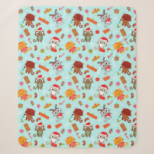 Cute Christmas Cats Sherpa Blanket