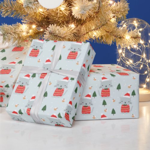 Cute Christmas Cats  Wrapping Paper