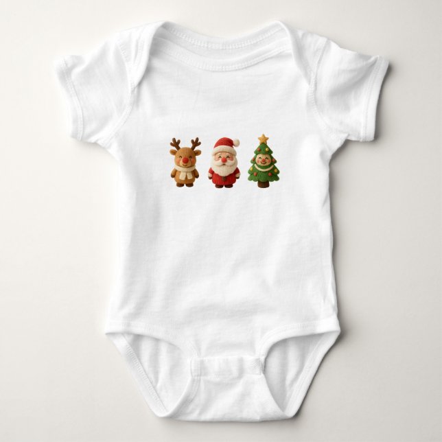 Cute Christmas Characters Baby Bodysuit – Reindeer (Front)