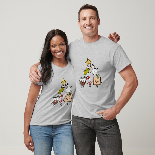 Cute Christmas Characters T-Shirt (Unisex)