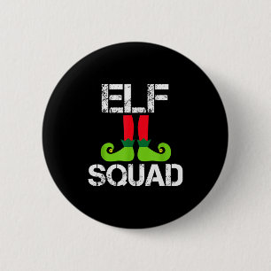 Cute Christmas Cheer Elf Squad Santa's Helper Button