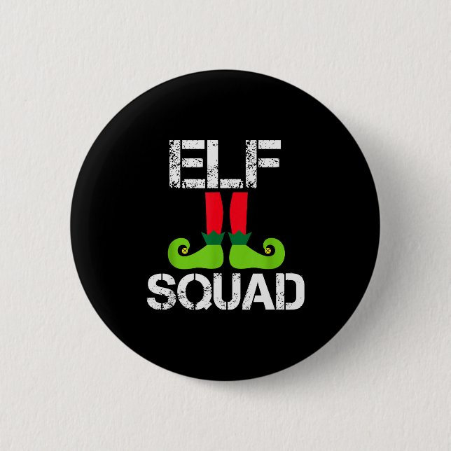 Cute Christmas Cheer Elf Squad Santa's Helper  Button (Front)