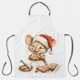 Cute Christmas Chef Mouse Apron