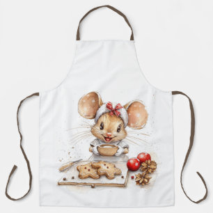 Cute Christmas Chef Mouse Apron