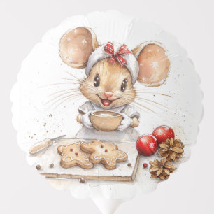 Cute Christmas Chef Mouse Balloon