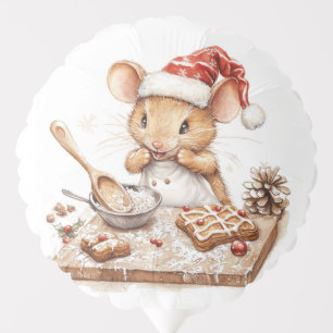 Cute Christmas Chef Mouse Balloon