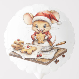 Cute Christmas Chef Mouse Balloon