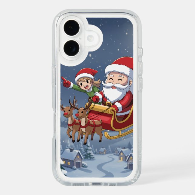 Cute Christmas Chibi Santa and Elf Case (Front)