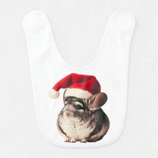 Cute christmas chinchilla baby bib